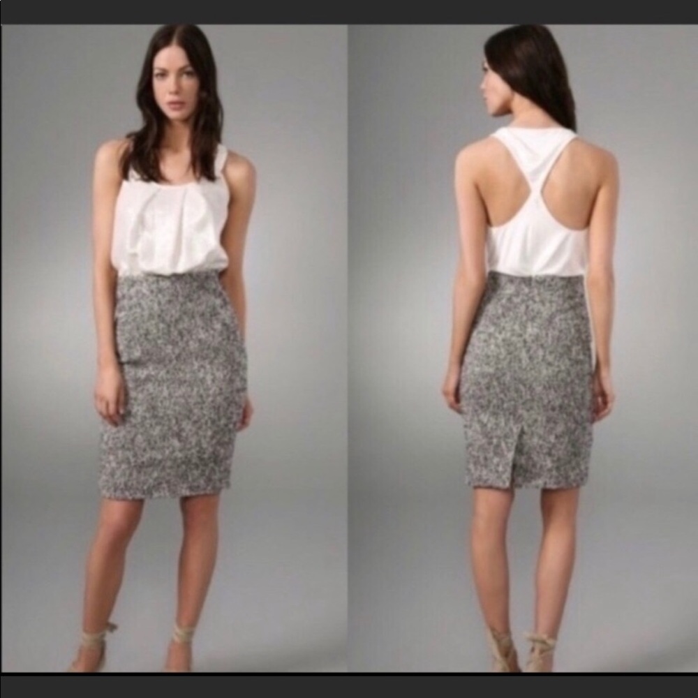 Rachel Roy Signature Tweed Mixed Media Dress sz 2